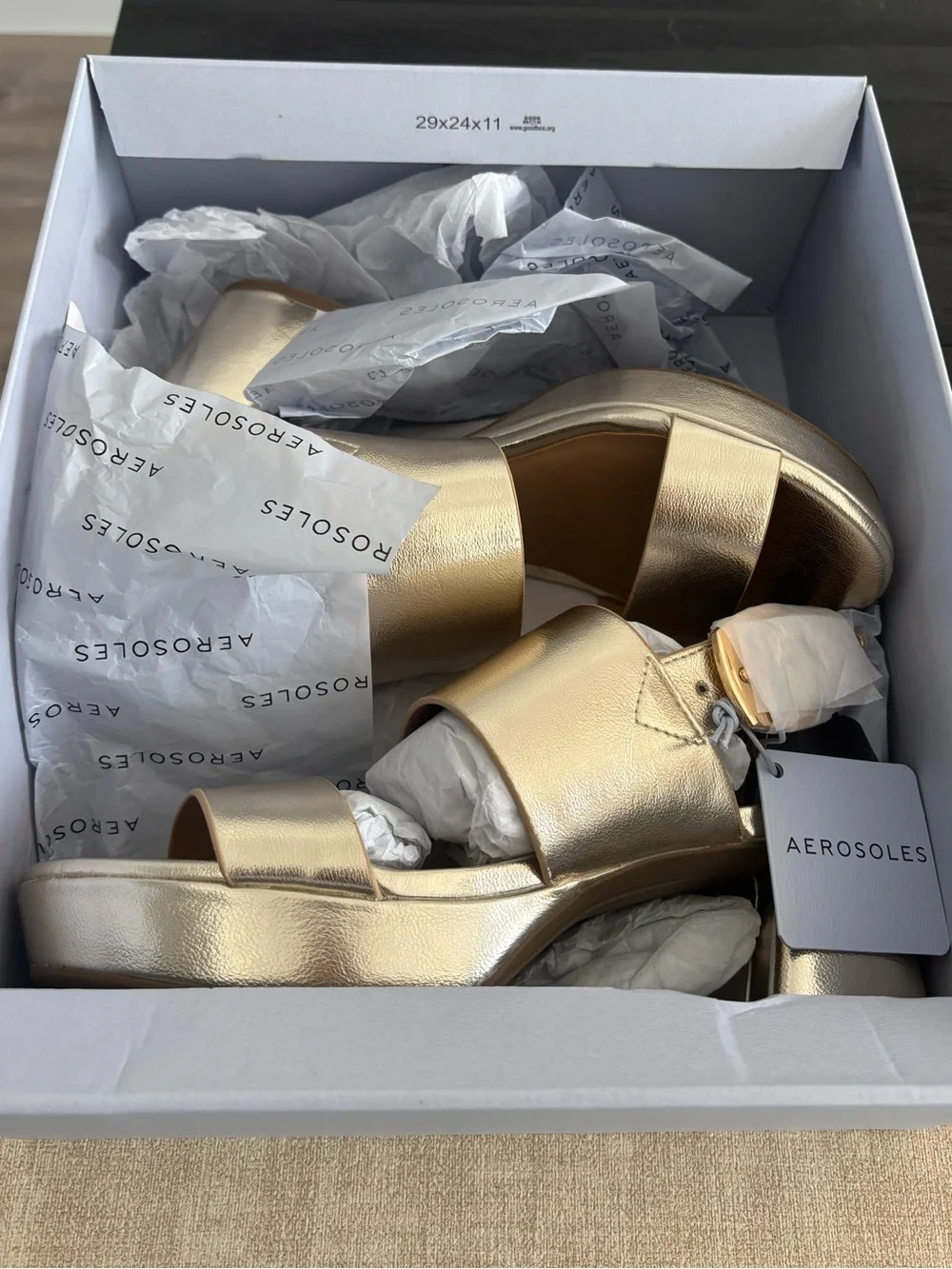 Comfortable gold platform sandals